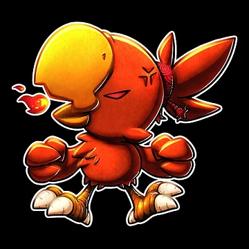 絵画 CHOCOBO RED Red Chocobo from Final Fantasy tactics advance / A2
