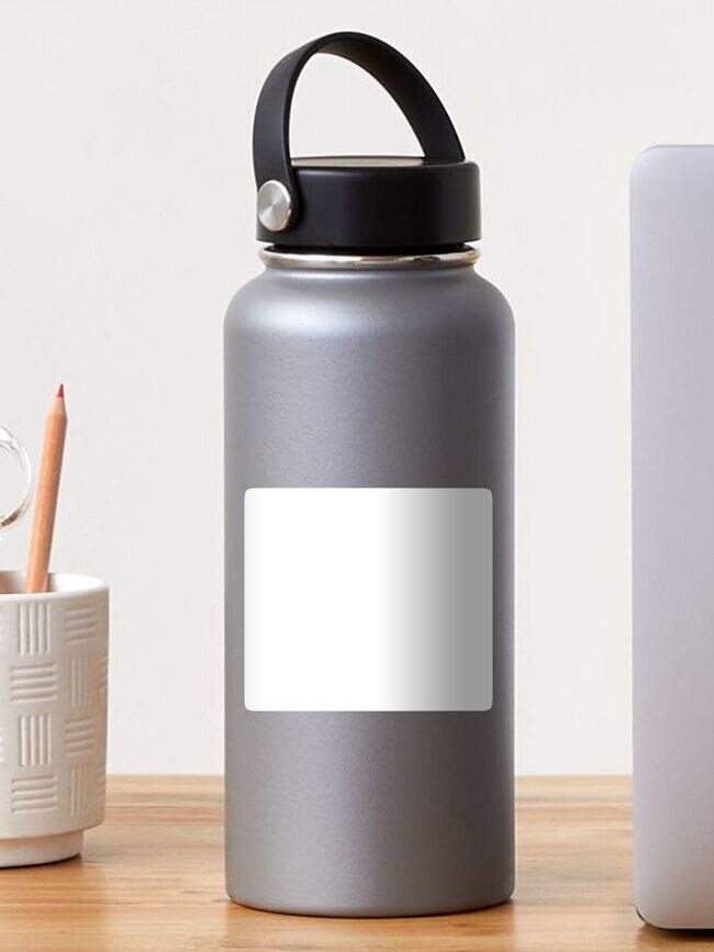 Plain White Simple Solid Color All Over Print Water Bottle by PodArtist