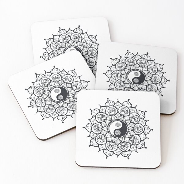Item preview, yin yang elaborate floral mandala designed and sold by Bizarro23.