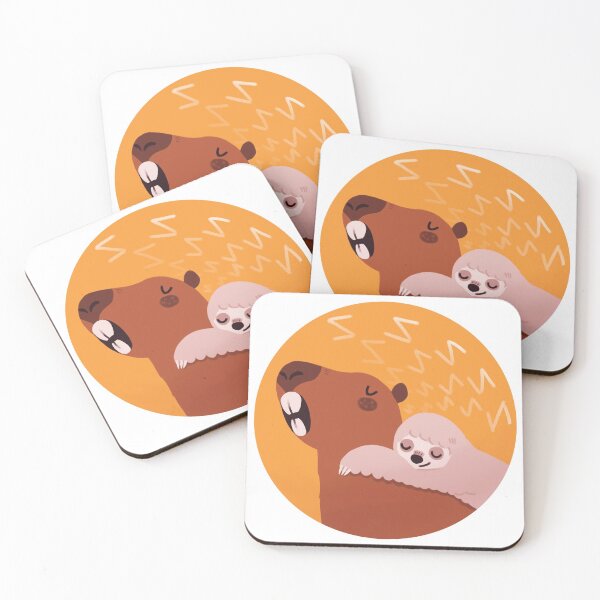 Item preview, Capybara and sloth - sleepy animal friends designed and sold by ghules.
