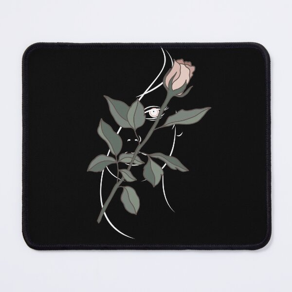 Item preview, Beautiful Rose | Feminin Line Art in White On Black Background designed and sold by Rainbows Rock.
