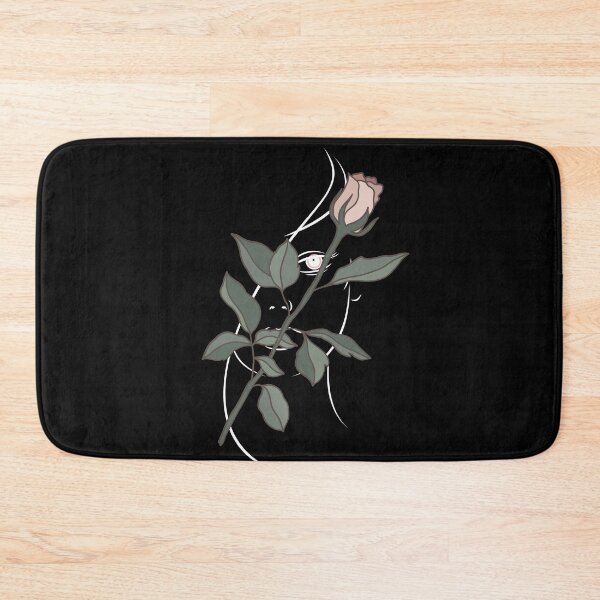 Item preview, Beautiful Rose | Feminin Line Art in White On Black Background designed and sold by Rainbows Rock.