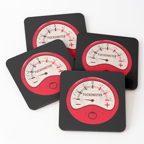 Item preview, Red Fuckometer Retro Vintage Distressed Patch Gauge Speedometer designed and sold by GraphifyArt.