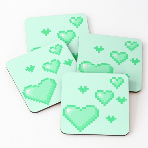 Item preview, Cute green heart pixel art  designed and sold by Valentine145.