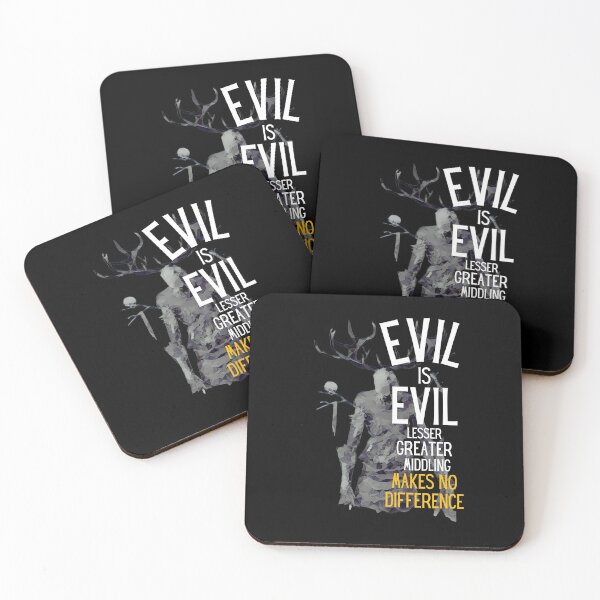 Item preview, Evil is Evil - Lesser, Greater, Middling, Makes no Difference - Black - Fantasy designed and sold by Fenay Designs.