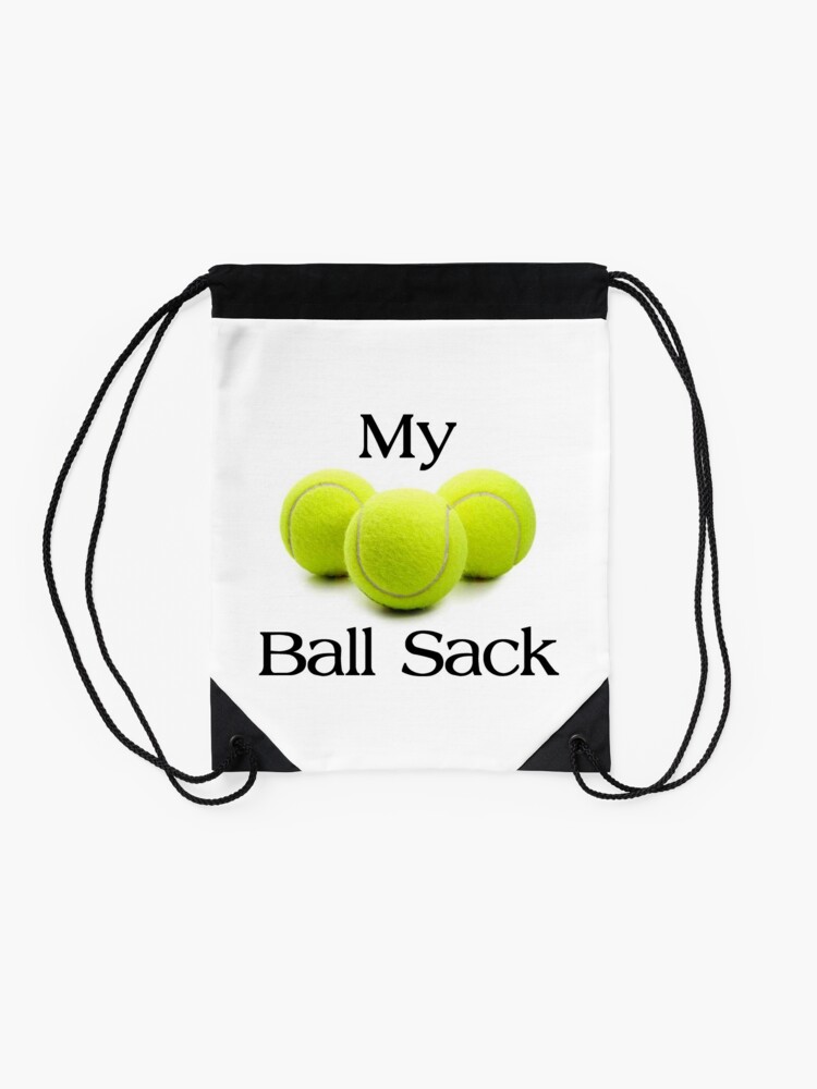 Alternate view of Tennis Player & Coach Gifts - My Ball Sack Tote Bag for Balls - Funny Gift Ideas for Tennis Players & Coaches Drawstring Bag