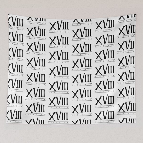 Item preview, XVIII (Eighteen) Black Roman Numerals designed and sold by VicEllisArt.