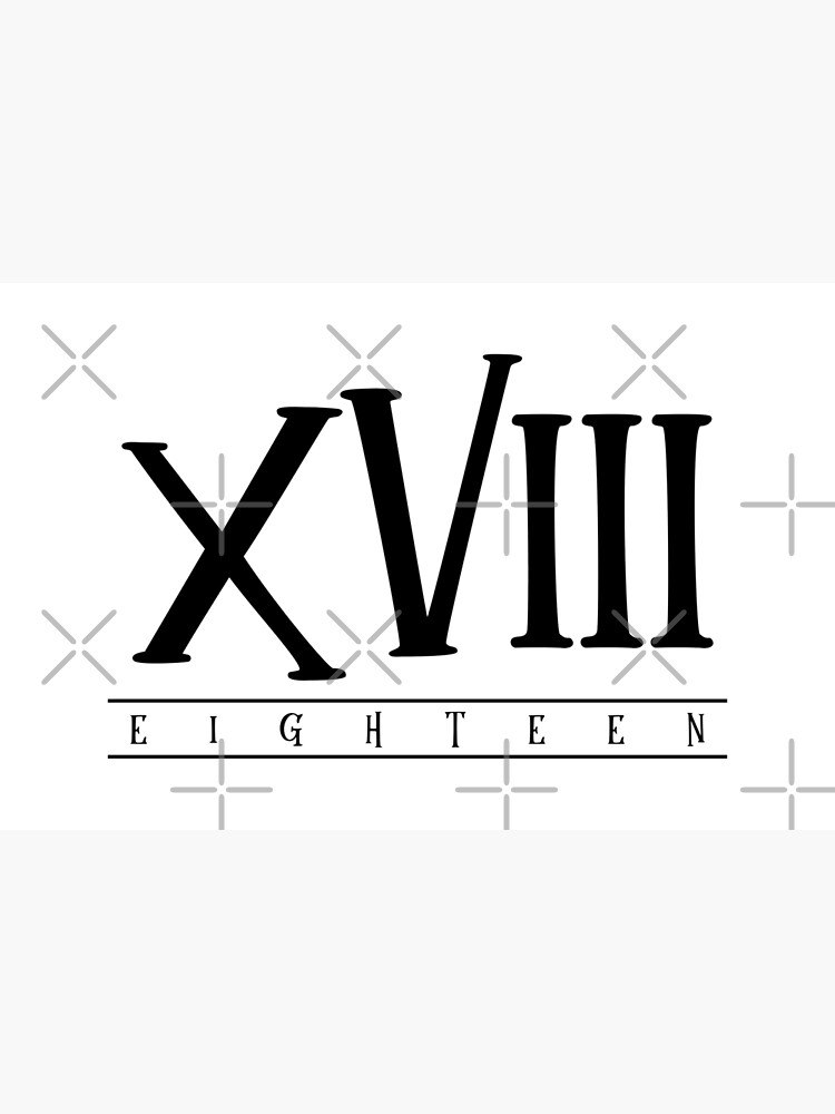 xviii-eighteen-black-roman-numerals-photographic-print-for-sale-by