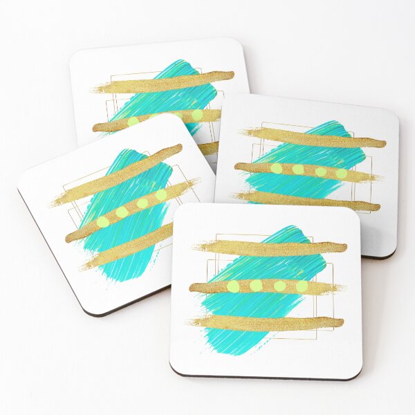 Item preview, Turquoise and Gold Abstract - abstract designed and sold by Jessi-Sketches.