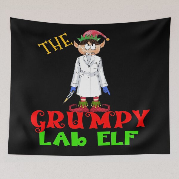 Item preview, THE GRUMPY LAB ELF FUNNY CHRISTMAS MEDICAL LAB SCIENTIST TECH SCIENTIST MICROBIOLOGY designed and sold by Hippiesole.