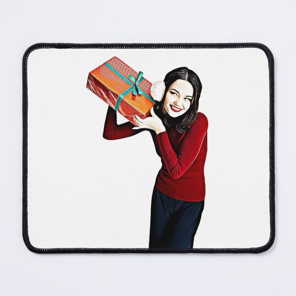 Item preview, Girl holding a Christmas present designed and sold by JoysGallery.