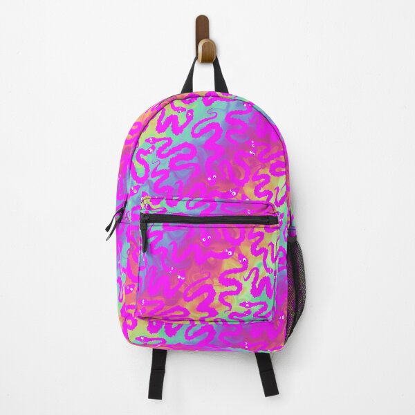 Item preview, Silly Pink Worms on a String Snakes on Rainbow Background designed and sold by JamieWetzel.