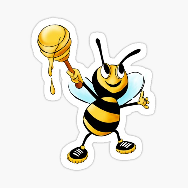Bee Holding Honey Sticker