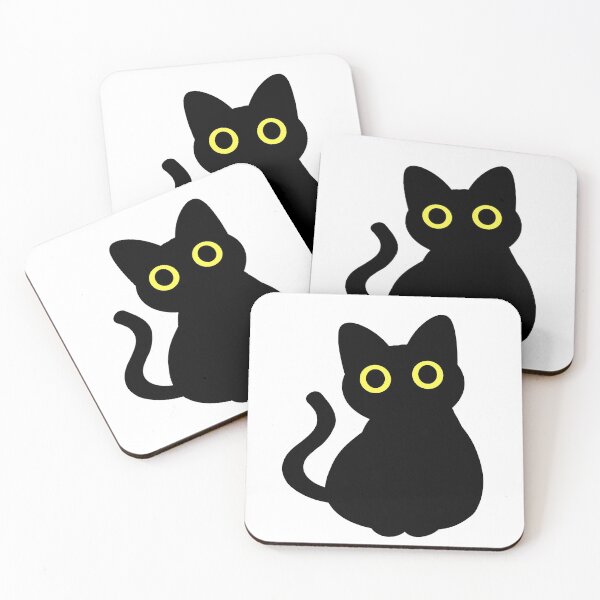 Item preview, Cute Black Cat with Big Yellow Eyes designed and sold by ComfyKat.