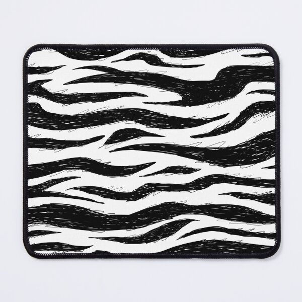 Motif tigre illustré noir et blanc Tapis de souris