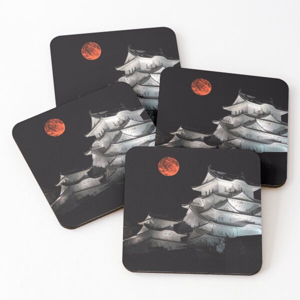 Item preview, Blood moon over Himeji castle Japan 姫路城 designed and sold by Myōhō Print Co..