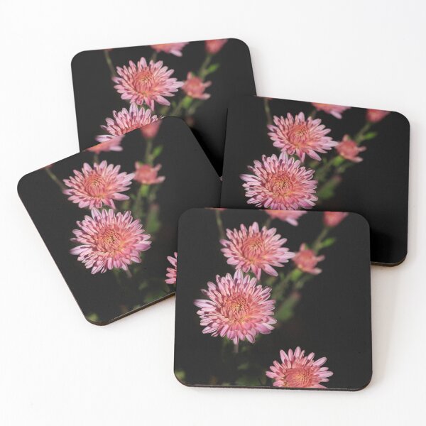 Item preview, Pink flowers on black background  designed and sold by olena2552.