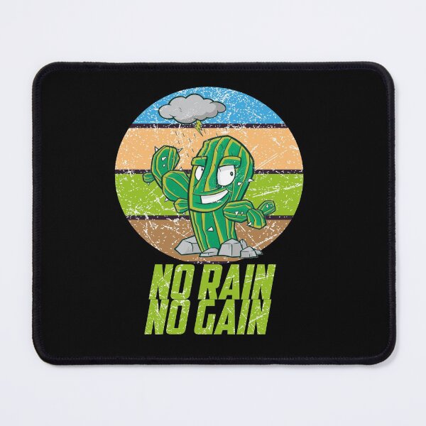 Item preview, No Rain No Gain cactus smiling under the rain funny gift idea , gym lovers designed and sold by justbejoker.