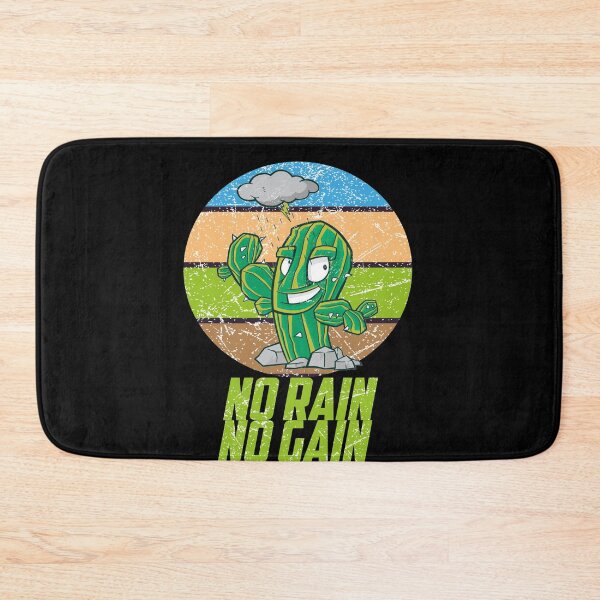 Item preview, No Rain No Gain cactus smiling under the rain funny gift idea , gym lovers designed and sold by justbejoker.
