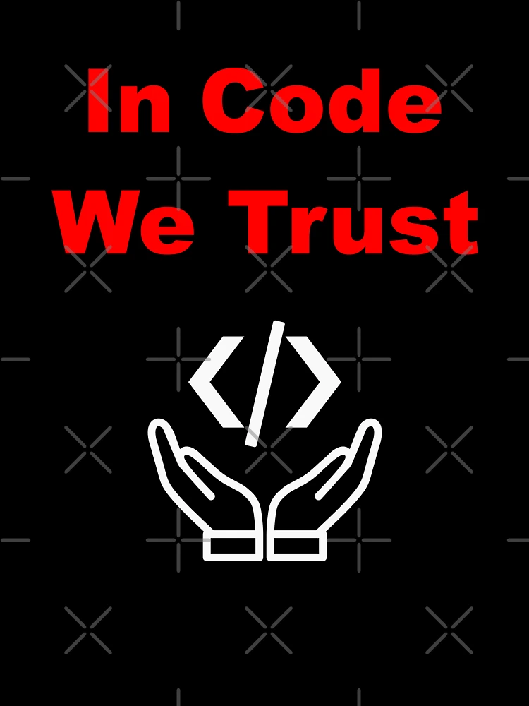 Thumbnail 7 of 7, Oversized T-Shirt, In Code We Trust, Source Code, Software Engineer, Computer Science, Web Code, Web, WWW, Programming Humor, HTML Tag, Text on Top, Dark designed and sold by Max-Wear.