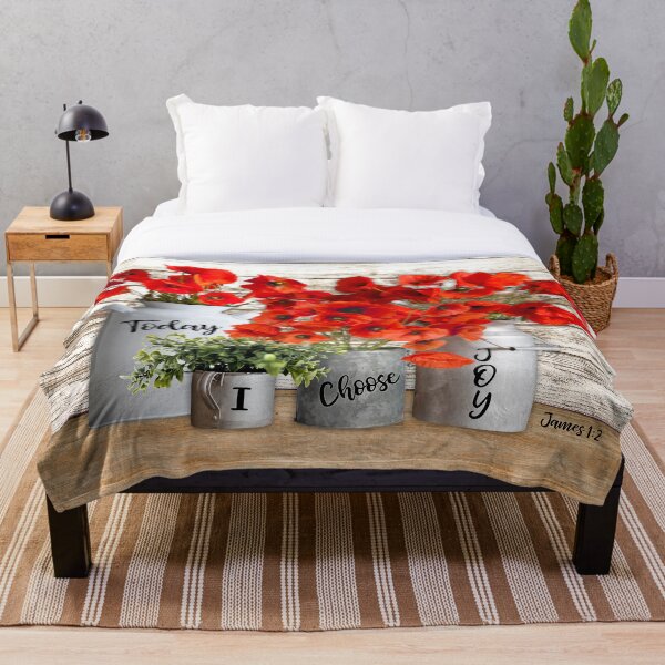Aperçu de l'œuvre Aujourd'hui, je choisis Joy Farmhouse Poppies créée et vendue par moosemtndesign.