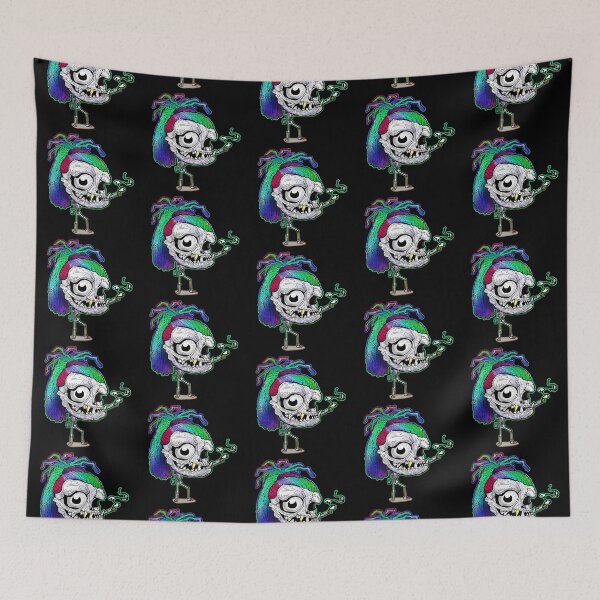 Item preview, Rainbow Dreadlock Funky Skull Skeleton designed and sold by iduzarts.