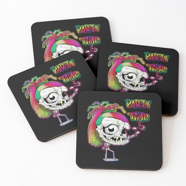 Item preview, Rainbow Dreadlock Funky Skull Skeleton: Party Time designed and sold by iduzarts.