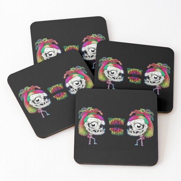 Item preview, Rainbow Dreadlock Funky Skull Skeleton: Party Time designed and sold by iduzarts.