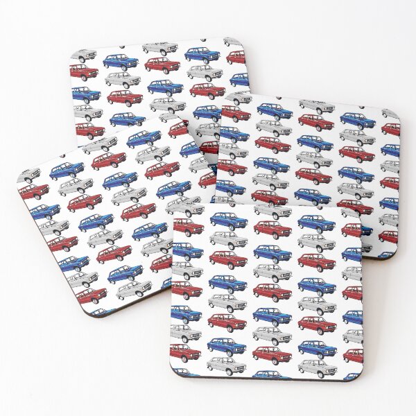 Item preview, Zastava 101 Stojadin Red White Blue Retro Car Pattern designed and sold by TinThor.