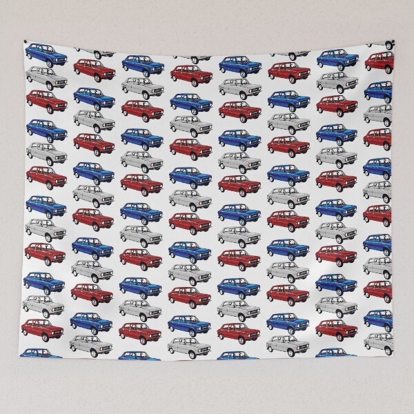 Item preview, Zastava 101 Stojadin Red White Blue Retro Car Pattern designed and sold by TinThor.