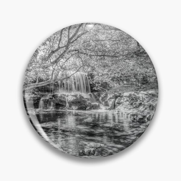 Item preview, Tanyard Creek Waterfall In The Fall Grayscale designed and sold by mljdwhite.