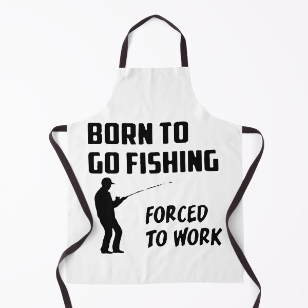Item preview, Born to go fishing Forced to work Fisherman Stick Figure Holding Fish Bones I love Fishing Art Design Happy Apparel Essential Inspiration Joy Mood Funny designed and sold by DesignByHeartUK.