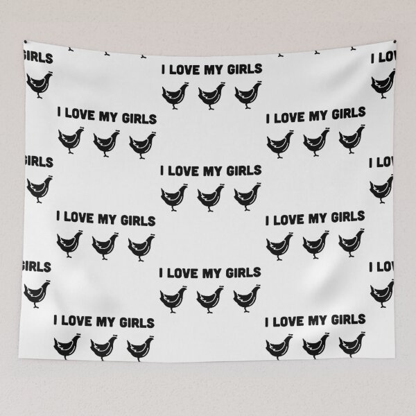 Artikelvorschau, I love my Girls Funny Chick Art Design Happy Apparel Essential Inspiration Joy Mood Funny entworfen und verkauft von DesignByHeartUK.