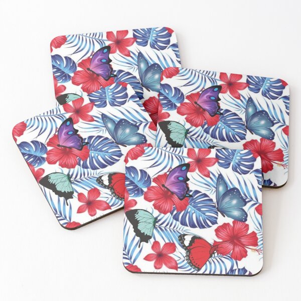 Item preview, Butterflies with beautiful hibiscus flowers designed and sold by SKMAXX.
