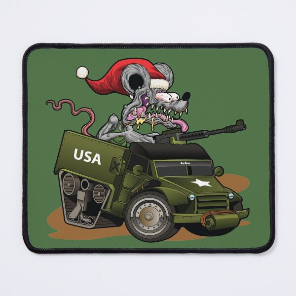 Item preview, DigiRods Christmas Holiday Santa Rat Rod Racer Military Army Tank designed and sold by 3sistersrock.