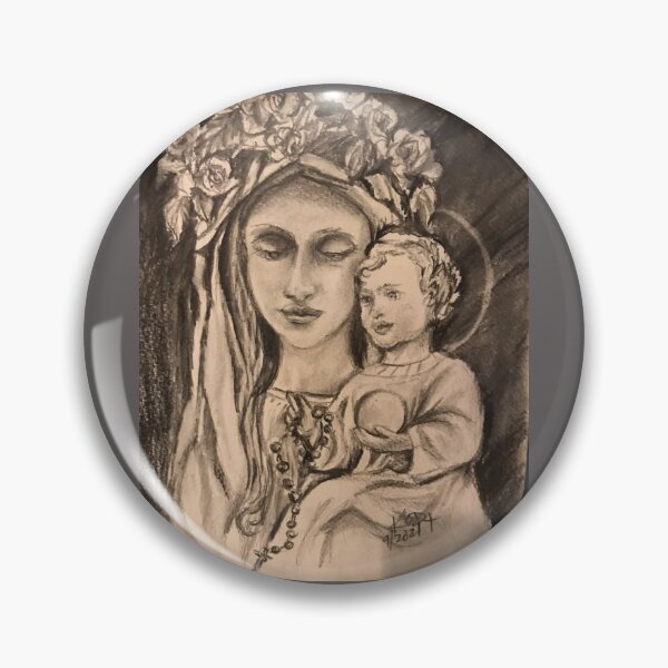 Item preview, Blessed Mother with Child Jesus designed and sold by paintingsbyk.