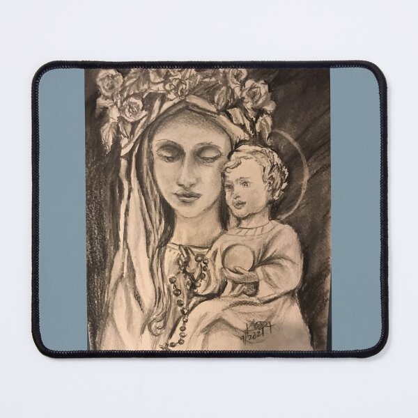Item preview, Blessed Mother with Child Jesus designed and sold by paintingsbyk.