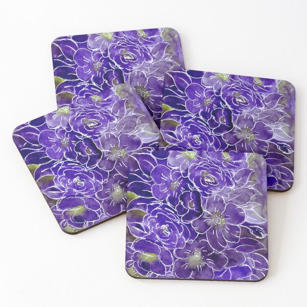 Item preview, Purple Flowers Pattern designed and sold by Sebastian Grafmann.