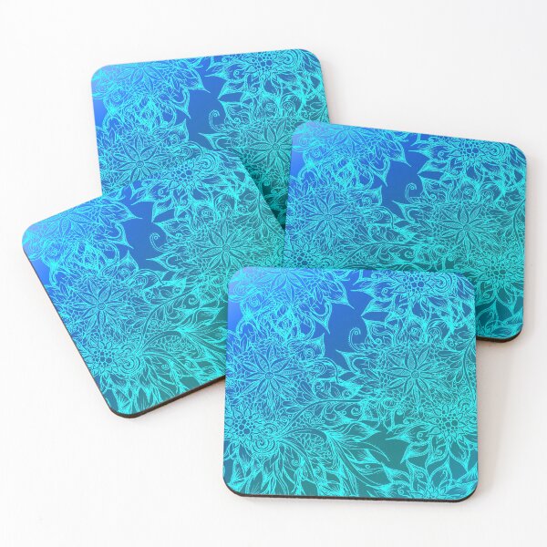 Item preview, Abstract Blue Floral Pattern designed and sold by Sebastian Grafmann.