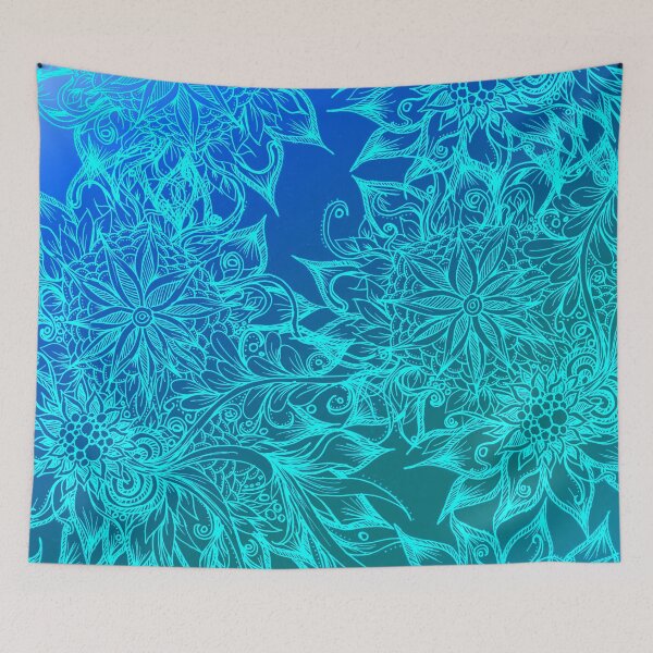 Item preview, Abstract Blue Floral Pattern designed and sold by Sebastian Grafmann.