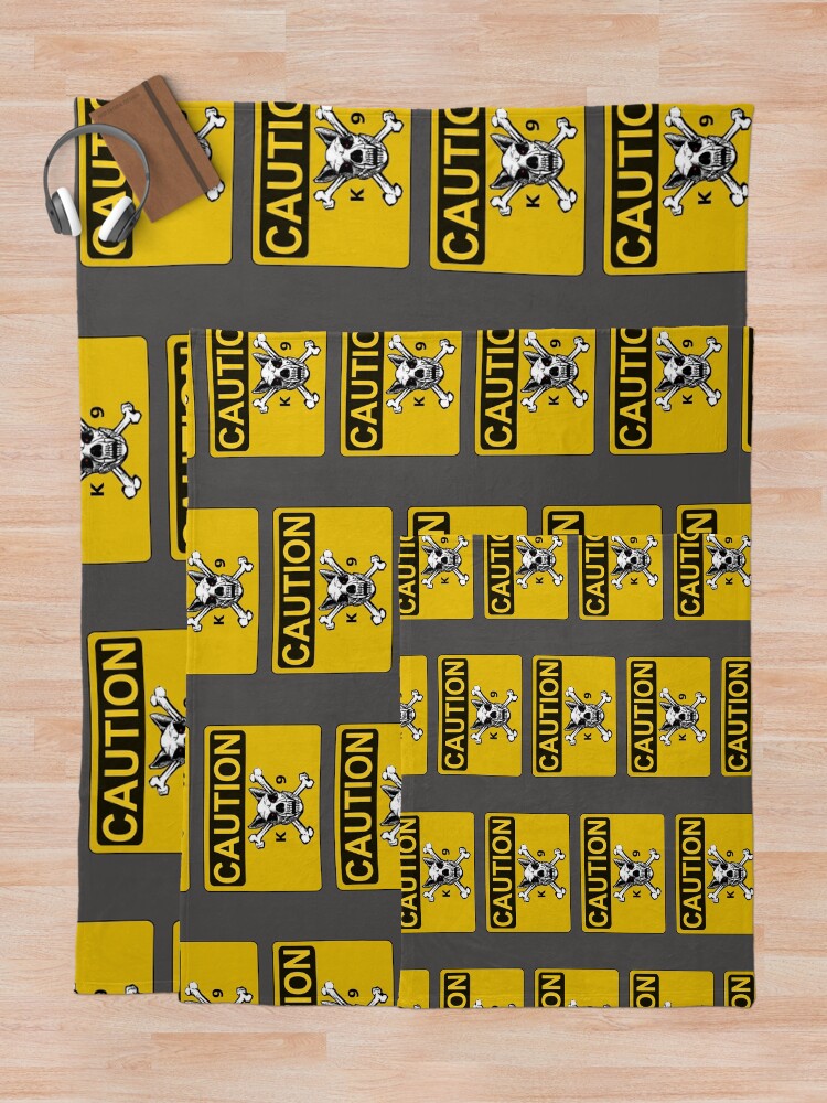 Thumbnail 5 of 6, Throw Blanket, CAUTION- K9- DOG designed and sold by RENAGADE4LYF.