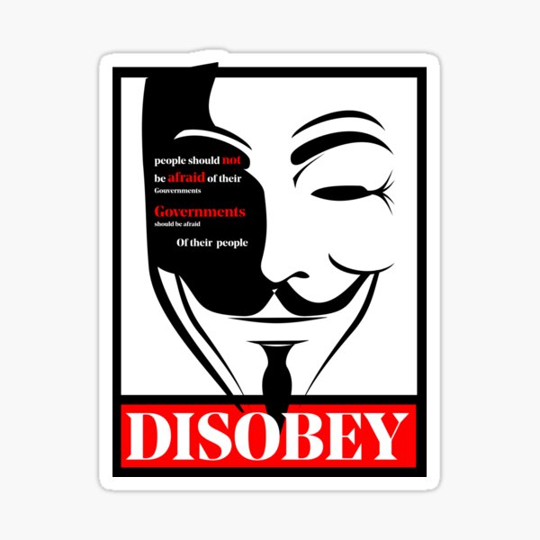 "Disobey T Shirt Guy Fawkes Mask Anonymous Mr. Robot Hacker V For Vendetta BonFire night tshirt