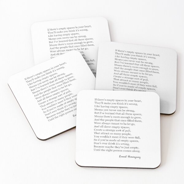 Item preview, Empty Spaces Poem Ernest Hemingway designed and sold by corbrand.