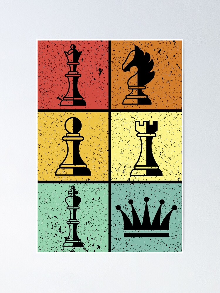 Chess Print, Vintage Chess Poster, Vintage Wall Art Print, Chess