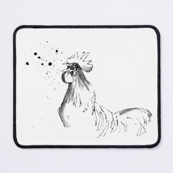 Item preview, Crowing rooster - hand drawing, black ink drawing designed and sold by un-artiges.