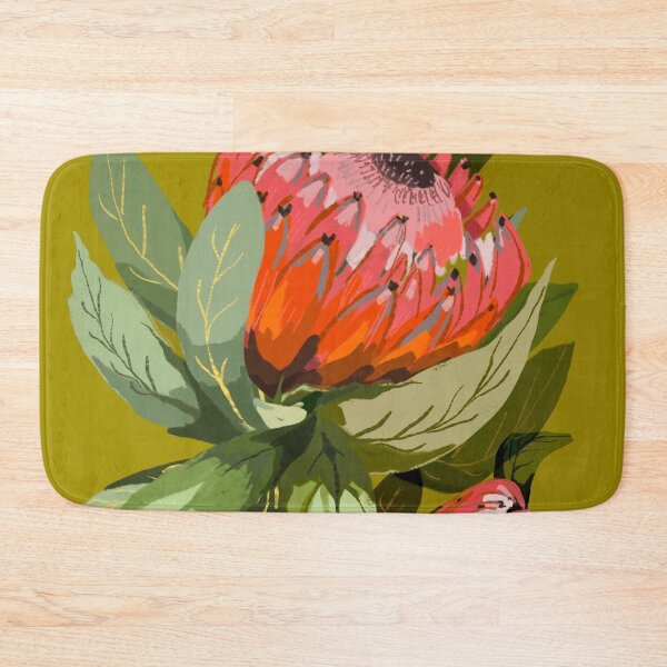 Item preview, Protea flower, botanical, painting, greens, abstract, flower, art,  designed and sold by chrissyink.