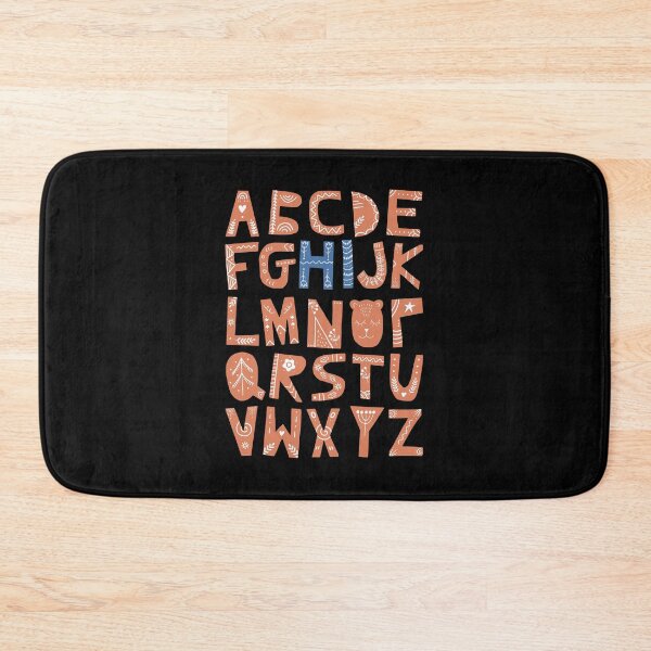 Item preview, Alphabet says "Hi" (orange and blue) designed and sold by Ofeefee.
