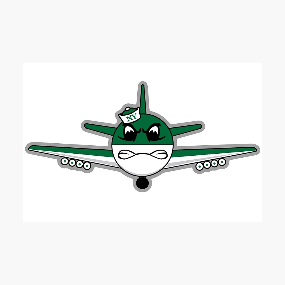 New York Jets Retro Plane Logo - 4x4 Die Cut Decal at Sticker Shoppe