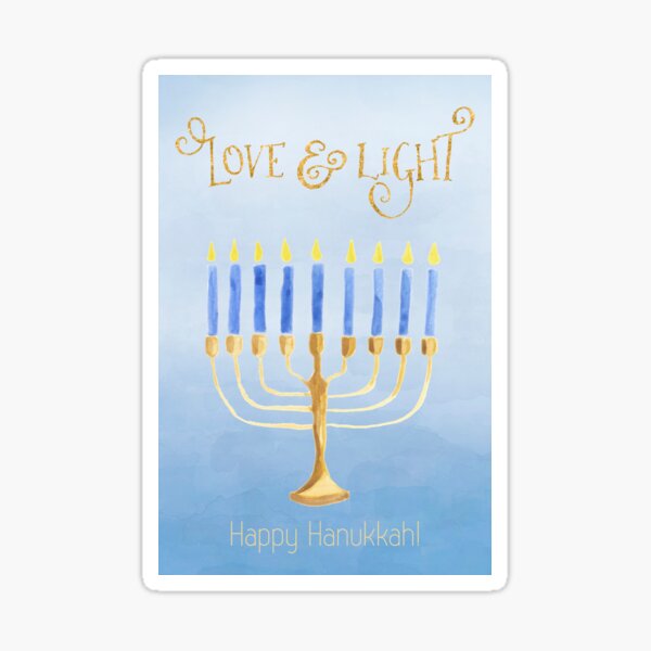 Love and Light - Happy Hanukkah! Sticker