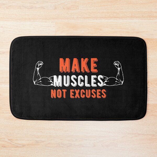 Item preview, Make Muscles Not Excuses, Gym Motivational Quote designed and sold by 24FAHSION.